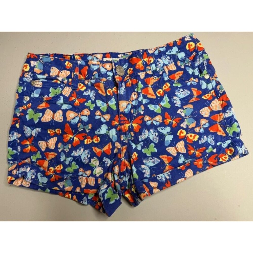Celebrity Pink Butterfly Print Shorts Women’s Size 3 Blue Cuffed Hem Y2K Summer